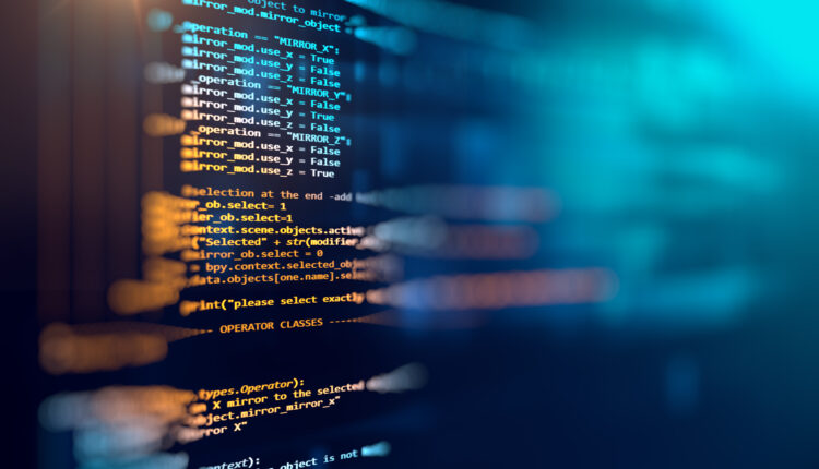 Decorative Image of screen with code